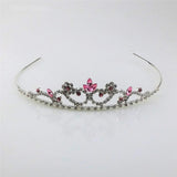 Max Bridal Rhinestone Tiara Crown Queen Hair Accessories Pink
