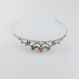 Max Bridal Rhinestone Tiara Crown Queen Hair Accessories Pink