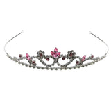 Max Bridal Rhinestone Tiara Crown Queen Hair Accessories Pink