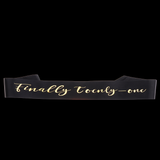 Max Plain Satin Sash Finally Twenty one Glitter Foil Stamped Letter Decor Black