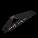 Max Plain Satin Sash Finally Twenty one Glitter Foil Stamped Letter Decor Black