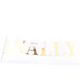 Max Finally 21 Plain Satin Sash with Glitter Letter Etiquette Photo Props White