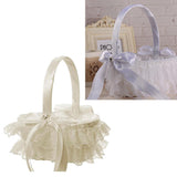 Max Lace Ribbon Fresh Sweet Romance Flower Basket Flower Girl Basket White