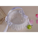 Max Lace Ribbon Fresh Sweet Romance Flower Basket Flower Girl Basket White