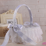 Max Lace Ribbon Fresh Sweet Romance Flower Basket Flower Girl Basket White