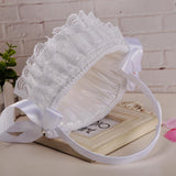 Max Lace Ribbon Fresh Sweet Romance Flower Basket Flower Girl Basket White