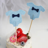 10pcs Baby Clothes Cupcake Picks Cake Topper Kids Party Decoration Blue