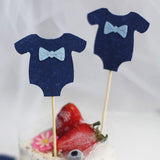 Max 10pcs Baby Clothes Cupcake Picks Cake Topper Kids Party Decoration Dark Blue