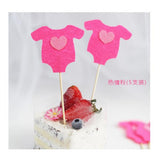 Max 10pcs Baby Clothes Cupcake Picks Cake Topper Kids Party Decoration Dark Blue