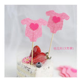 Max 10pcs Baby Clothes Cupcake Picks Cake Topper Kids Party Decoration Dark Blue