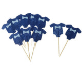 Max 10pcs Baby Clothes Cupcake Picks Cake Topper Kids Party Decoration Dark Blue