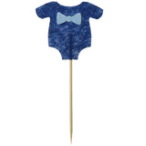 Max 10pcs Baby Clothes Cupcake Picks Cake Topper Kids Party Decoration Dark Blue