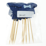 Max 10pcs Baby Clothes Cupcake Picks Cake Topper Kids Party Decoration Dark Blue