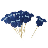 Max 10pcs Baby Clothes Cupcake Picks Cake Topper Kids Party Decoration Dark Blue