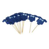 Max 10pcs Baby Clothes Cupcake Picks Cake Topper Kids Party Decoration Dark Blue