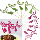 Max 5pcs Novelty Mermaid Tail Flashing Birthday Cake Topper - Baby Shower Green