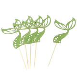 Max 5pcs Novelty Mermaid Tail Flashing Birthday Cake Topper - Baby Shower Green