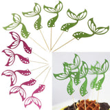 Max 5pcs Novelty Mermaid Tail Flashing Birthday Cake Topper - Baby Shower Green