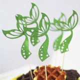 Max 5pcs Novelty Mermaid Tail Flashing Birthday Cake Topper - Baby Shower Green