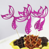 Max 5pcs Novelty Mermaid Tail Flashing Birthday Cake Topper - Baby Shower Green