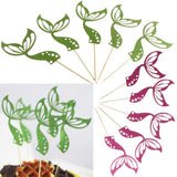 Max 5pcs Novelty Mermaid Tail Flashing Birthday Cake Topper - Baby Shower Green