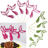 Max 5pcs Novelty Mermaid Tail Flashing Birthday Cake Topper - Baby Shower Green