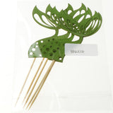 Max 5pcs Novelty Mermaid Tail Flashing Birthday Cake Topper - Baby Shower Green
