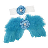 Feather Wings Baby Newborn Infant Headband Angle Lovely Custom Parts Blue