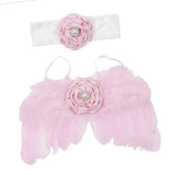 1 Set Lovely Baby Angel Wings Costume Photo Prop Fairy Feather Light pink
