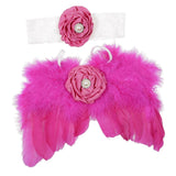 1 Set Lovely Baby Angel Wings Costume Photo Prop Fairy Feather Rose red