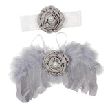 1 Set Lovely Baby Angel Wings Costume Photo Prop Fairy Feather Gray