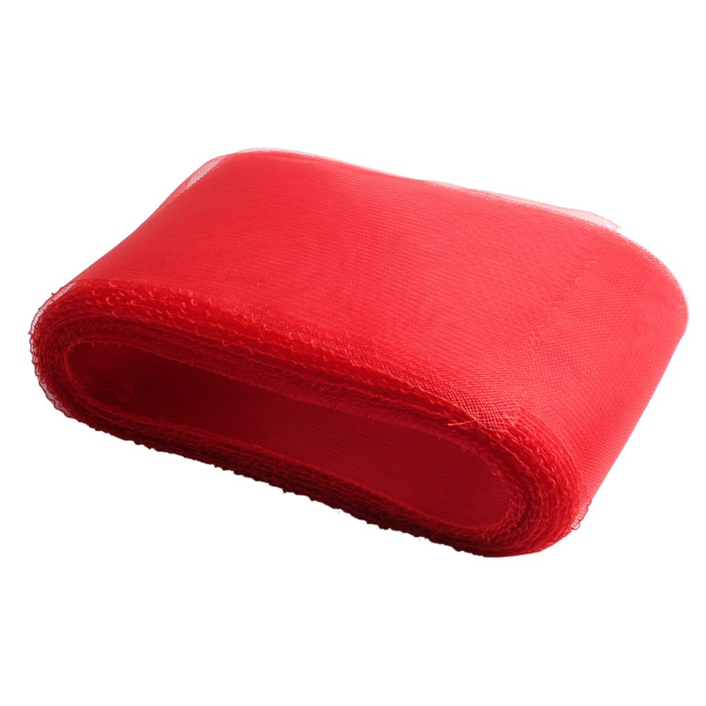 Max 25 Yards 6 inch Wide Polyester Horsehair Braid Red