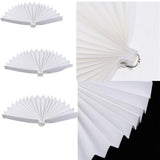 Max Various Size Paper Folding Hand Fan White Wedding & Party Favors  60cm
