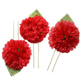 Max 3Pcs/Set Bridal Flower Hairpin Hair Ornament Headwear Jewelry Red