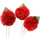 Max 3Pcs/Set Bridal Flower Hairpin Hair Ornament Headwear Jewelry Red