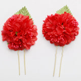 Max 3Pcs/Set Bridal Flower Hairpin Hair Ornament Headwear Jewelry Red