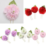 Max 3Pcs/Set Bridal Flower Hairpin Hair Ornament Headwear Jewelry Red