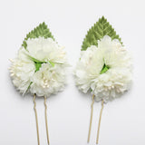 Max 3Pcs/Set Bridal Flower Hairpin Hair Ornament Headwear Jewelry Milky white