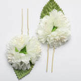 Max 3Pcs/Set Bridal Flower Hairpin Hair Ornament Headwear Jewelry Milky white