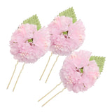 Max 3Pcs/Set Bridal Flower Hairpin Hair Ornament Headwear Jewelry Pink