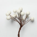 Max 200Pcs Artificial Foam Berry Flower Wedding Bouquet DIY Craft Decor White