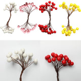 Max 200Pcs Artificial Foam Berry Flower Wedding Bouquet DIY Craft Decor White