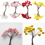 Max 200Pcs Artificial Foam Berry Flower Wedding Bouquet DIY Craft Decor White