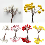 Max 200Pcs Artificial Foam Berry Flower Wedding Bouquet DIY Craft Decor White
