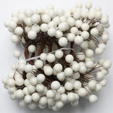 Max 200Pcs Artificial Foam Berry Flower Wedding Bouquet DIY Craft Decor White