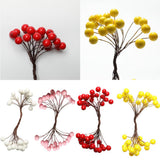 Max 200Pcs Artificial Foam Berry Flower Wedding Bouquet DIY Craft Decor White