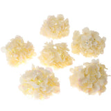 Max 6Pcs Artificial Hydrangea Flower Head DIY Wedding Decor Light yellow