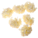 Max 6Pcs Artificial Hydrangea Flower Head DIY Wedding Decor Light yellow