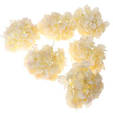 Max 6Pcs Artificial Hydrangea Flower Head DIY Wedding Decor Light yellow
