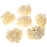 Max 6Pcs Artificial Hydrangea Flower Head DIY Wedding Decor Light yellow